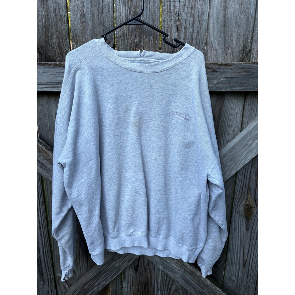 Vintage Levis Sweatshirt Mens XL Gray Made in USA Embroidered Crewneck Distress